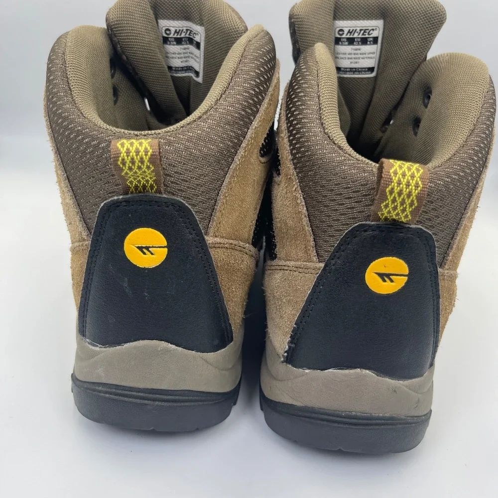 Hi-Tec Skamania Mid Waterproof Hiking Boots Men's Size 9.5W Brown Suede 7198W
